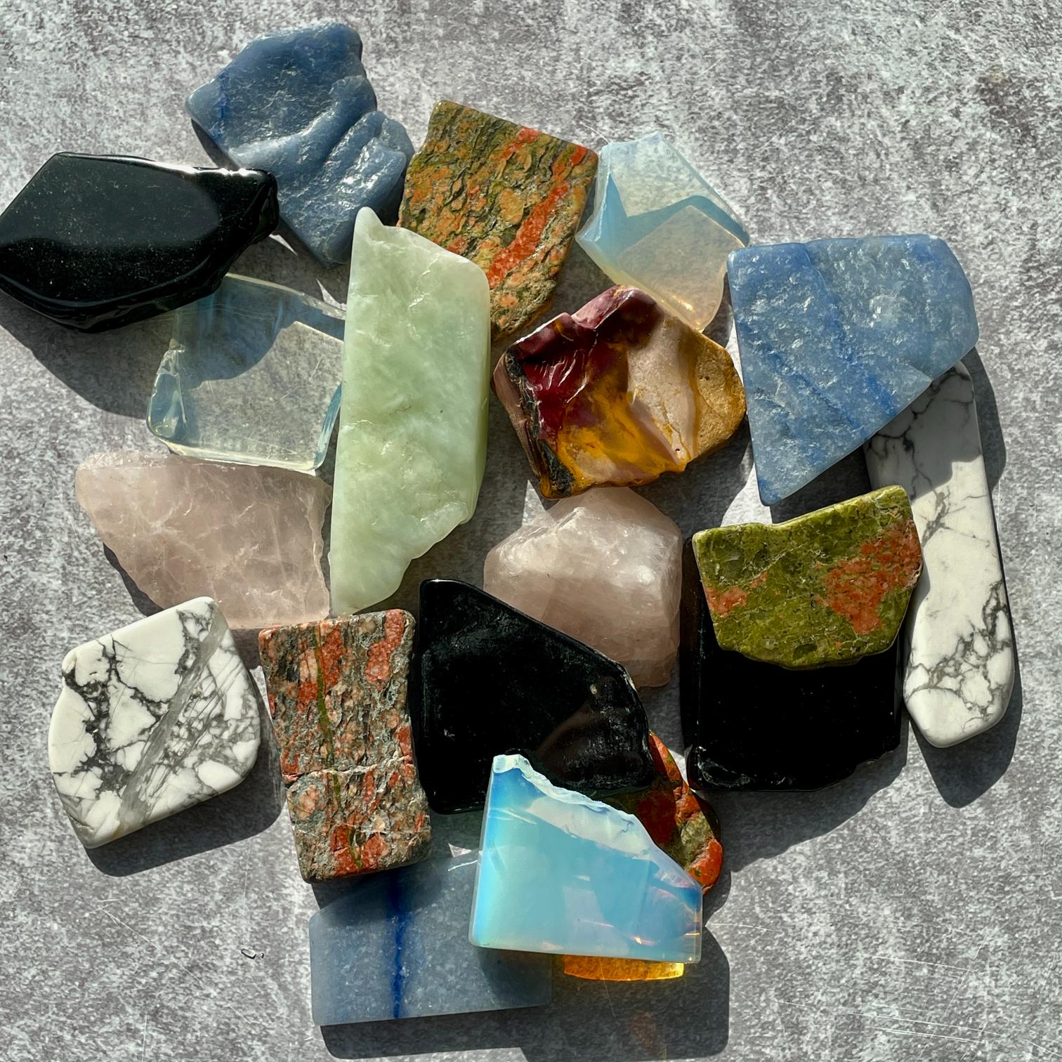 Polished Slabs-Mixed-500g (15-20pc) Polished Slabs-Mixed-500g (15-20pc)